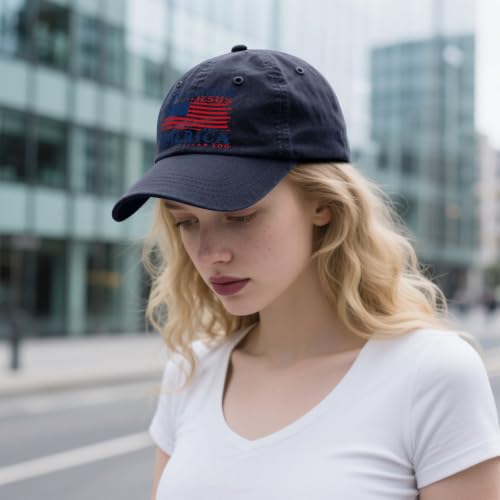 She Loves Jesus and America Too Hats for Womens Soft Washed Distressed Baseball - color: She Loves Jesus and America Toonavy Blue1