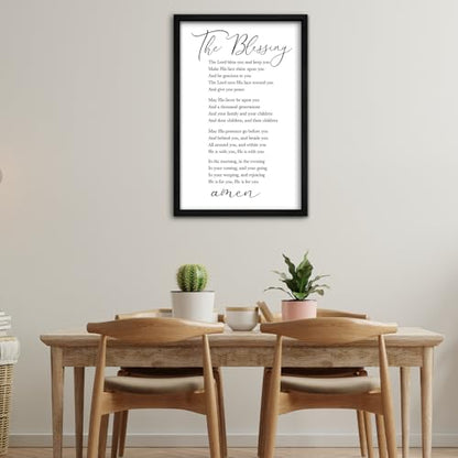 RLWangChao The Blessing Bible Verse Wall Art, 16"×11", Black - color: The Blessing (Black), size: 16"L x 11"W