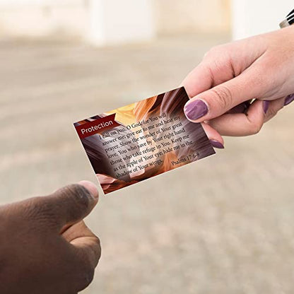 Pass It On Scripture Cards, Protection, Psalm 17:68, Pack of 25 Inspirational Bible Verse Wallet Cards for Devotional, Bible Study, & Memorization, Small Christian Greetings for Encouragement - color: Psalms 17:6-8