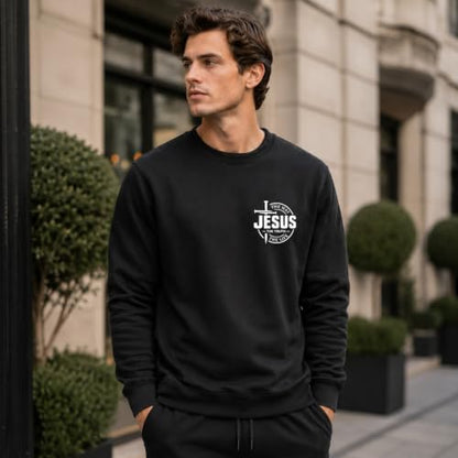 Jesus Sweatshirt For Men The Way The Truth The Life Christian Faith Hoodie - color: Black, size: Small