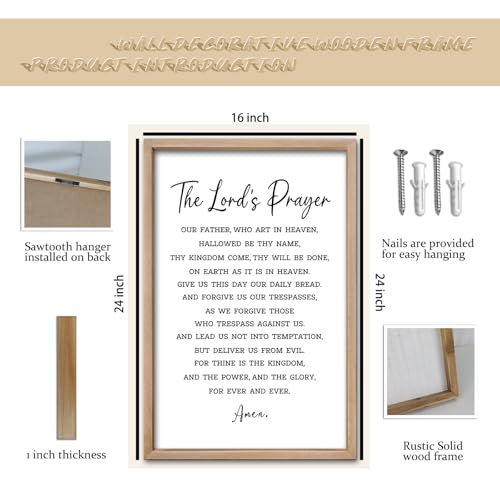 comurdyo Christian Wall Art The Lords Prayer Sign 24"×16" Wood - color: Christian (Wood), size: 24"L x 16"W