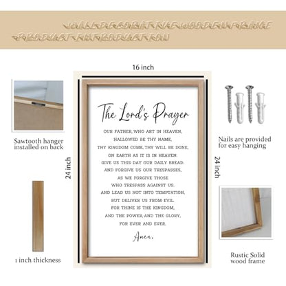 comurdyo Christian Wall Art The Lords Prayer Sign 24"×16" Wood - color: Christian (Wood), size: 24"L x 16"W