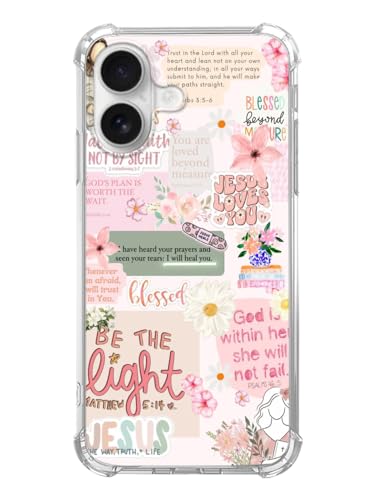 Pink Christian Collage Phone Case for iPhone 17, Be The Light Bible Verse Phone Cover, Cool TPU Phone Case Cover - color: Pink Christian