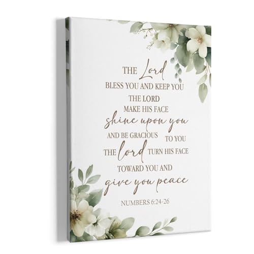 HIWX Christian Scripture Wall Decor, Numbers 6:24-26 Bible Verse Framed Canvas Painting Wall Art Decor, Inspirational Religious Wall Art Home Decoration for Bedroom Living Room Church Office, 11x14 - color: lord 1, size: 14"L x 11"W