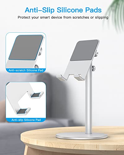 OMOTON CA04 Aluminum Tablet Phone Stand, Adjustable Desk Stand Silver - color: Silver