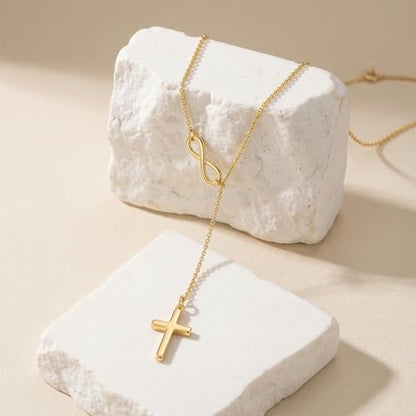 14K Gold Plated Cross Necklace for Women, Christian Jewelry - style: 6-Y