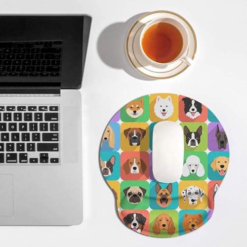 Britimes Ergonomic Mouse Pad with Wrist Support, Cute Dog - color: Cute Dogs