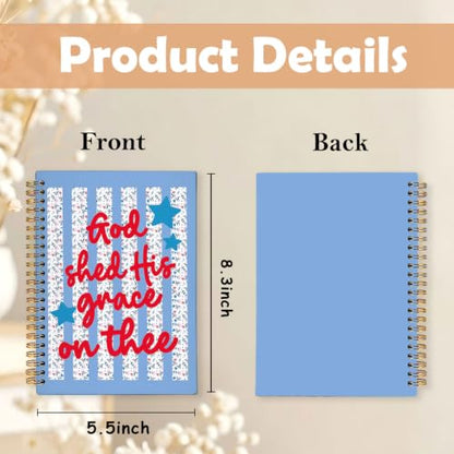 Inspirational Christian Floral Spiral Notebook Journal for Woman,A5 - color: God Shed His Grace on Thee