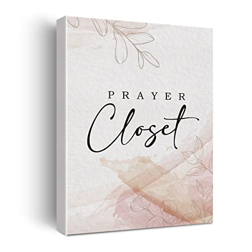 Christianity Watercolor Canvas Print Decor Prayer Closet Wall Painting Modern Home Posters Artwork Decoration 12”X15”(Framed) - color: Prayer Closet