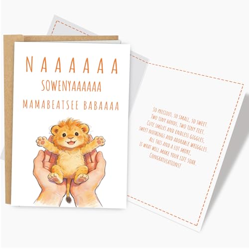 Cute Lion New baby Card Congratulations for New Parents, Funny Baby Shower Card Gift for Expecting Dad Mom - color: Cute Lion New baby