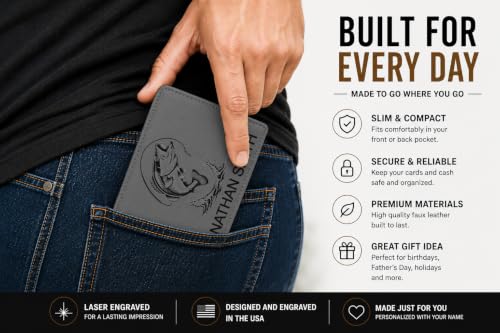 LaserGram Personalized Wallet, Christian Cross (Gray) - color: Gray