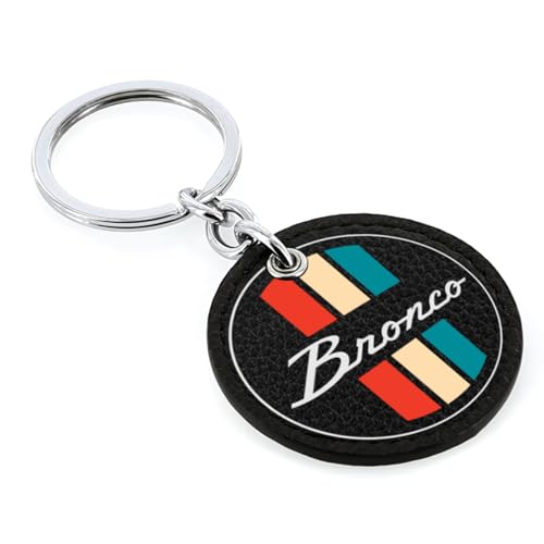 Ford Bronco Vintage Script Key Chain - color: Black/Vintage Multi 2