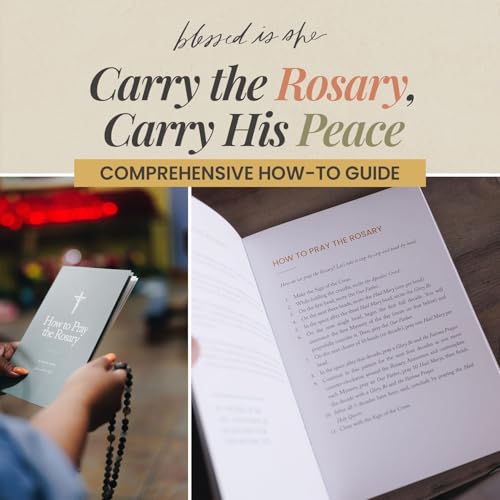 How to Pray the Rosary Booklet (6"x9") - Pocket Guide to the Rosary for Catholics, Prayer Guide for Beginners, Catholic Prayer Booklets for Adults, Catholic Scriptural Rosaries Booklet for Women & Men