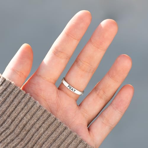 STORYJEWELLERY Cross Rings for Women, Purity Ring, Christian Ring, Christian Jewelry for Women, Confirmation Gifts, Baptism Gifts - color: Sterling Silver with White Gold Plating