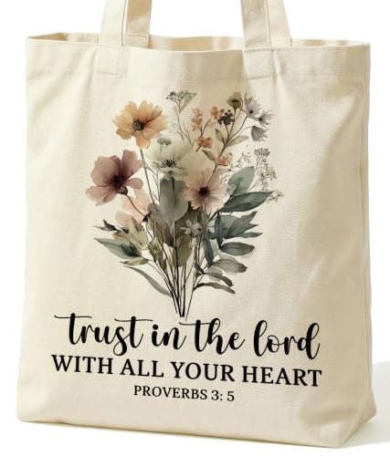 Christian Bible Verse Tote Bag for Women Faith Church - color: Trust