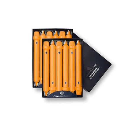 Colonial Candle Unscented Taper Candle, Classic Collection, Caramel, 8 in, Pack of 12 - Up to 6 Hours Burn - color: Caramel, size: 8 In, style: Classic