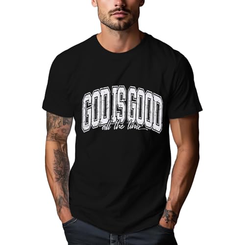 Christian Shirts for Men：Faith Cross Printed T-Shirts Christian Jesus Faith Shirts Holy Bible Tees - color: Black3, size: X-Large