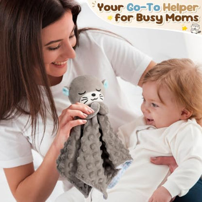 Loveys for Babies, Gray Prayer Otter Baby Security Blankets - color: Gray Otter