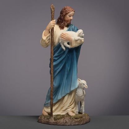 Veronese Design 6 1/4 Inch Jesus The Shepherd Polyresin Hand Painted Religious Collectible Figurine Sculpture