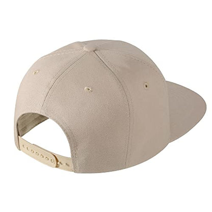 UALON Baseball Cap, Snapback Trucker Hat for Men & Women with American Flag and Adjustable, Breathable Mesh, Flat Bill Hats - color: Khaki