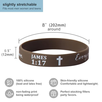 QEERBSIN Bible Verse Silicone Bracelets,Bulk Scripture Silicone Wristbands - color: Classic Color