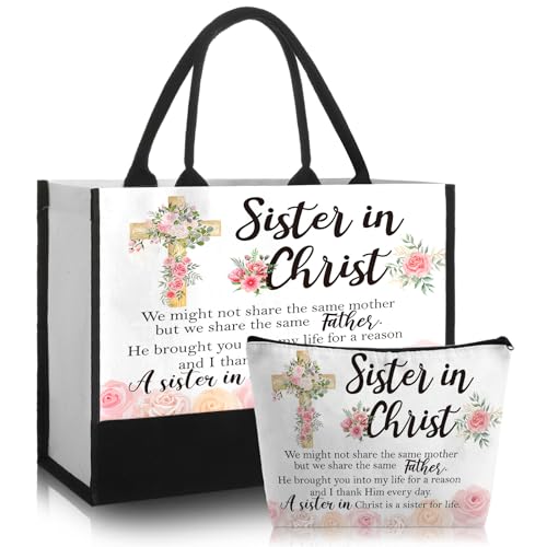 Aliceset 2 Pcs Christian Bible Verse Tote Bags for Women - style: Rose