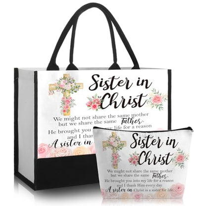 Aliceset 2 Pcs Christian Bible Verse Tote Bags for Women - style: Rose