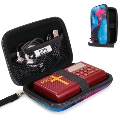 USA Gear Hard Case Compatible with Wonder Bible KJV the Talking Audio Bible Player, Wonder Bible NIV, Cable, Earbuds & More - Scratch Resistant Interior, Wrist Strap (Case Only) - Galaxy - color: Galaxy