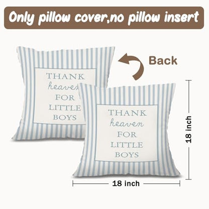 Boys Nursery Pillow Covers 18x18,Thank Heaven for Little Boys - color: Boys
