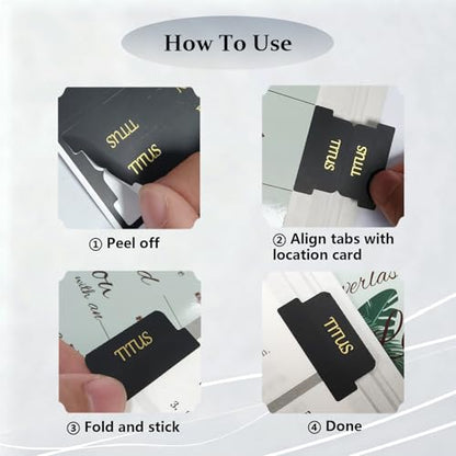 Vorscrin-Laminated Bible Tabs for Women and Men, Gold Foil Lettering Design, Reposition and Large Print Stickers, Bible Study Supplies, 75 Chapters Labels for Easy Navigation(Black) - color: Black