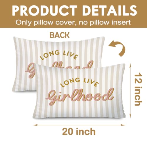 Long Live Girlhood 12x20 Pillow Cover Toddler Girl Room Decor， - color: Long Live Girlhood