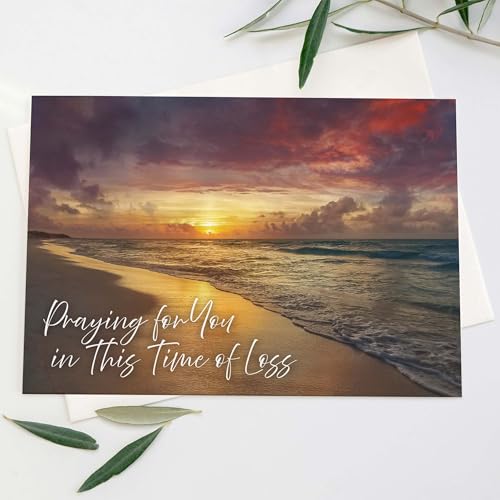 KJV Harmony Ocean Sunset Sympathy Card, 1 Count - color: Harmony