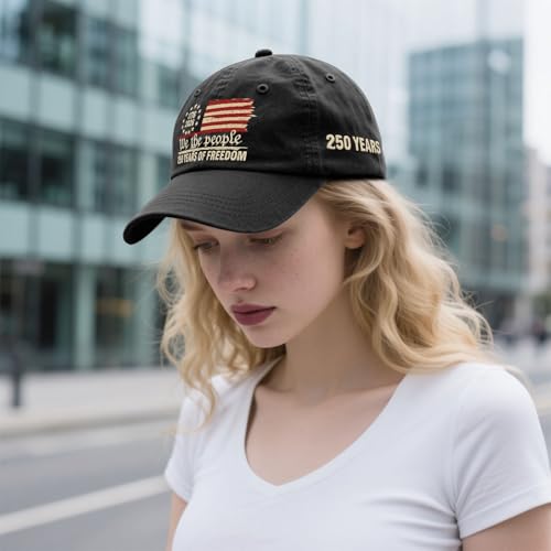 U.S. 250th Anniversary 250 Years Freedoms 1776-2026 Baseball Hats Funny - color: Allblack11