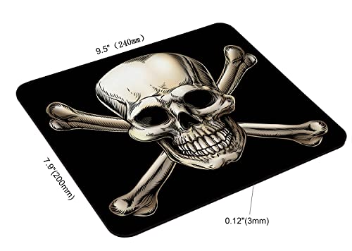 Mouse Pad, Skull Mouse Pad, Washable Square Cloth Mousepad for Office Laptop, Non-Slip Rubber Base Mouse Pads for Wireless Mouse, Computer Mouse Pads for Desk - color: TSP157