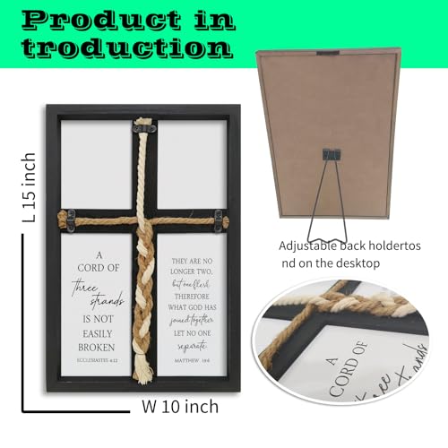 Cord of Three Strands Wedding Unity Sign Framed 15x10 Inch Black - color: Black, size: 15"L x 10"W