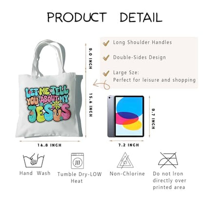 Christian Canvas Tote Bag,Christian Bags For Women. - color: White Christian Totebag-5