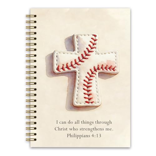Baseball Scorebook Notebook, Christian Baseball Journal for Boys - color: Baseball White