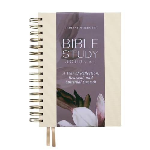 Bible Study Journal – A Year of Reflection, Renewal & Spiritual Growth | 365-Day Guided Scripture Study, Prayer Tracker & Weekly Reflection Prompts | A5 Hardcover, Minimalist & Elegant Design - color: Beige