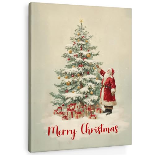 SHQIEUDH Merry Christmas Tree Santa Winter Wall Art Decor Framed 11x14 - color: christmas-05