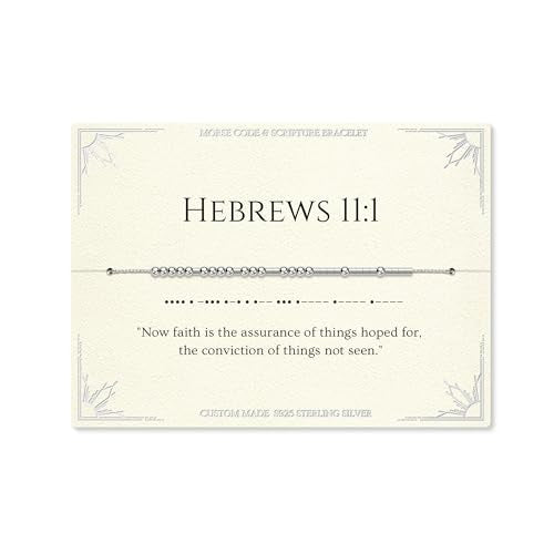 Loved Creations Morse Code Bracelets for Women, Christian Bible Verse Bracelets, Scripture S925 Sterling Silver Inspirational Faith Jewelry, Religious Gifts for Women - color: Hebrews 11:1