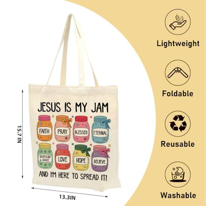 Christian Gifts for Women, Canvas Tote Bag, Faith Gifts for Women Girl Sister Inspirational Religious Gift Birthday - color: Cute Christian 760