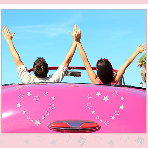 Epakh 84 Pcs Silver Star Stickers, Glitter Bling Rhinestone Sticker - color: Silver, size: Star