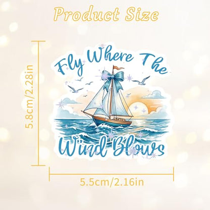 100 Pcs Blue Ocean & Sea Life Aesthetic Stickers - color: Blue Ocean Starry