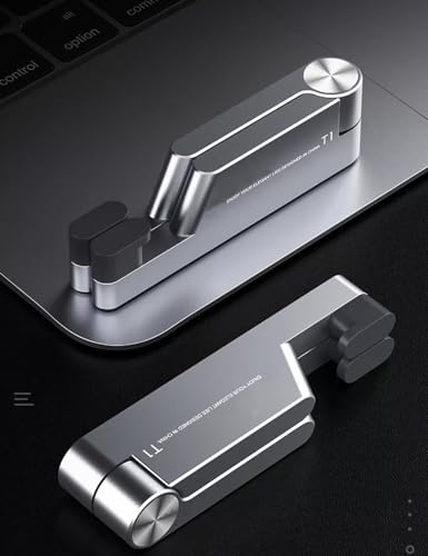 MONEER Cell Phone Stand, Phone Stand for Desk, Foldable & Portable iPhone Stand, Cell Phone Holder Desk Compatible with All Mobile Phone, iPhone, iPad mini, Tablet 4-10.5" (Silver) - color: Silver