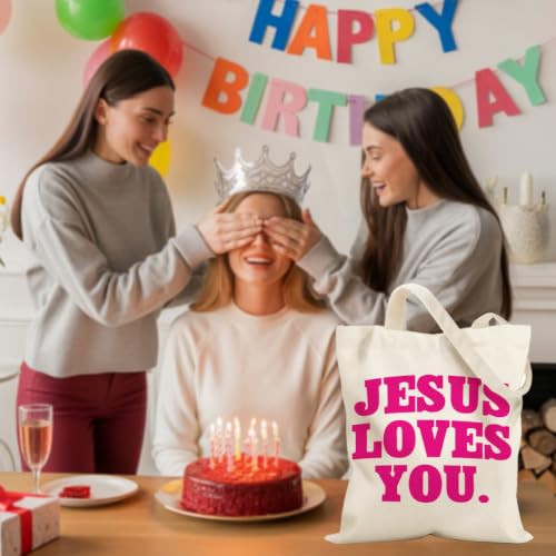 Christian Gifts for Women, Canvas Tote Bag, Faith Gifts for Women Girl Sister Inspirational Religious Gift Birthday - color: Jesus 920