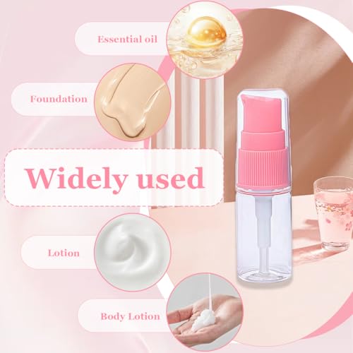 6PCS 10ML 0.34oz Transparent BPA Free Empty Portable Pump Press Push Bottles Jars Containers For Serums Skin Care Foundations Lotion Cream Cosmetic Liquid Essential Oils Toiletries