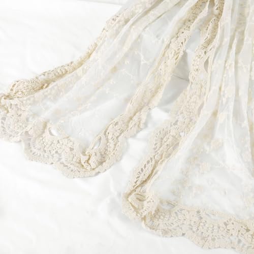 GERINLY Fashion Scarves for Women Lightweight Lace Printed Scarf Shawl Wrap - color: O-beige
