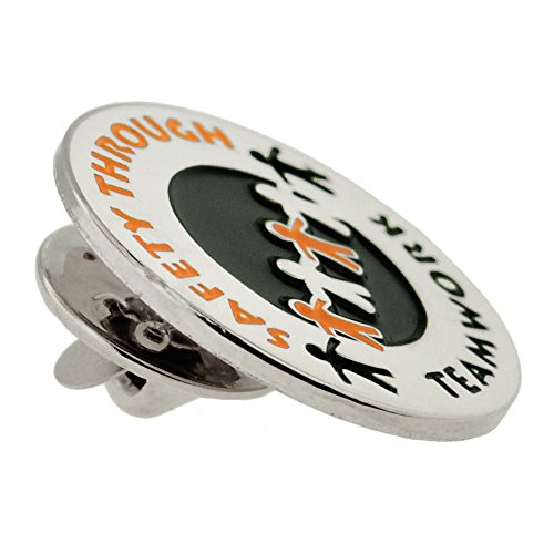 PinMart Teamwork Employee Recognition Award Enamel Lapel Pin - color: Safety Through Teamwork Nickel Plated, size: 10 Pack
