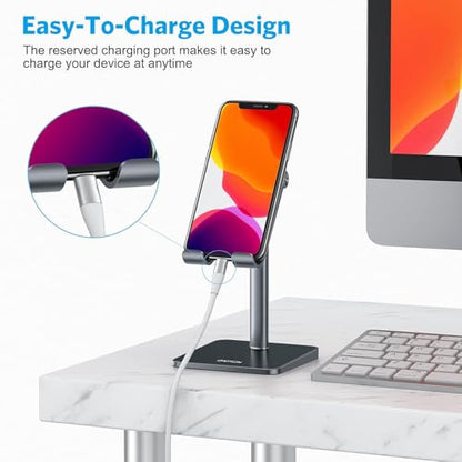 OMOTON CA02 Cell Phone Stand with Charging Hole for Desk Lightweight Gray - color: Gray