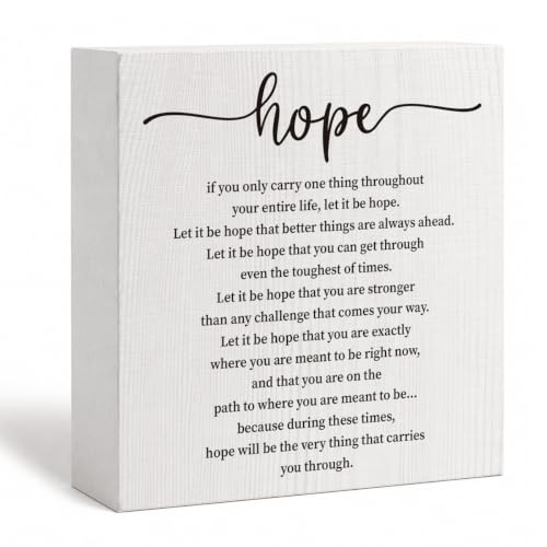Hope Wood Box Decor, Inspirational Desktop Office Decor, Inspirational Motivational Gift for Friends Colleague, Rustic Home Deocration, Farmhouse Home Office Desktop Deocration - color: Color 15
